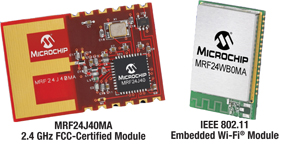MRF24J40MA RF module, MRF24WB0MB RF module